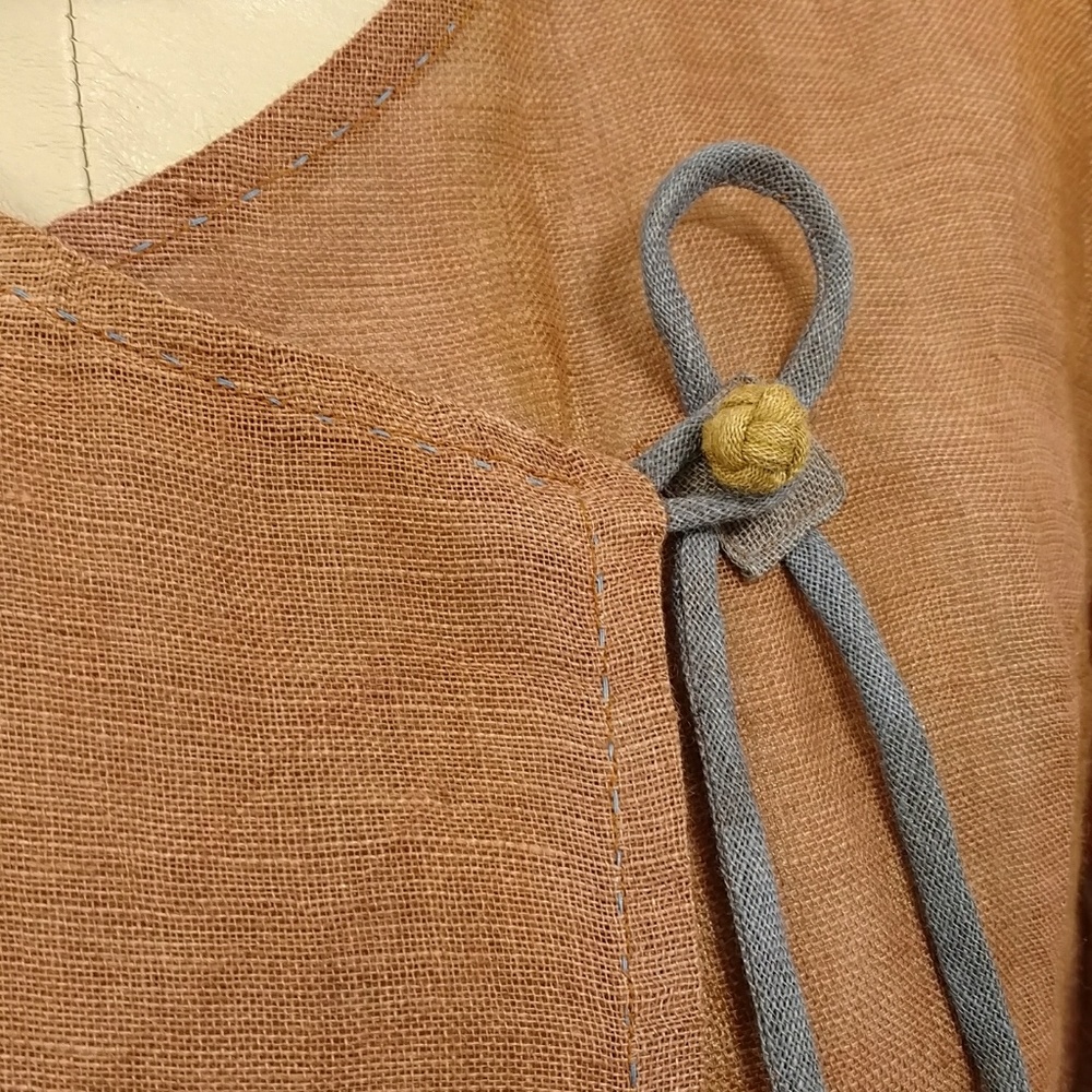Artsy Hemp Linen Lightweight Jacket / Top High Quality & Unusual Sheer n Natural - Picture 4 of 8